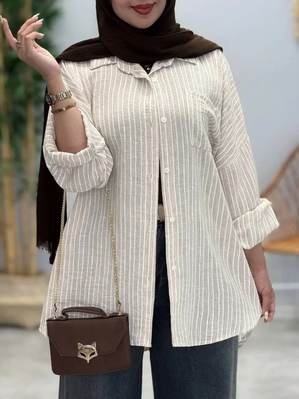 3483-شومیز لینن دیپلمات